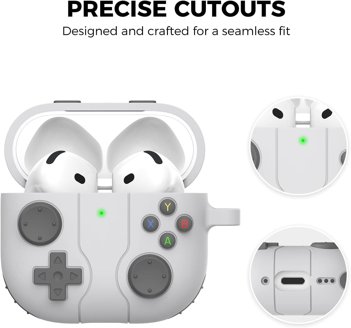 airpods 4 ケース エアポッズ4 ケース 第4世代 AirPods4 カバー クリーニングキット付 AirPods 第4世代 ケース エアポッツプロ 充電 ケース レトロ 携帯ゲーム機デザイン 全面保護 キーリング 付き 落下防止 高級感 着脱簡単 airpods pro thumbnail 3