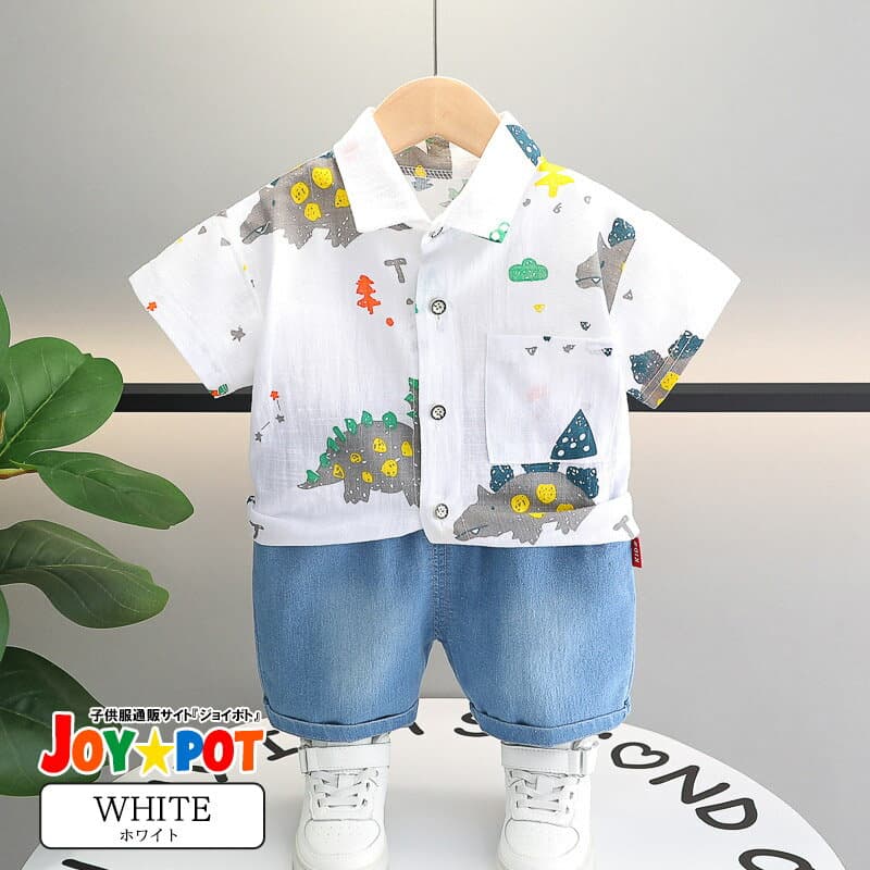ベビー服 子供服 上下セット 男の子 女の子 80 90 100 110 120 1歳 2歳 3歳 セットアップ 夏服 シャツ 半袖 恐竜 夏 パンツ thumbnail 3