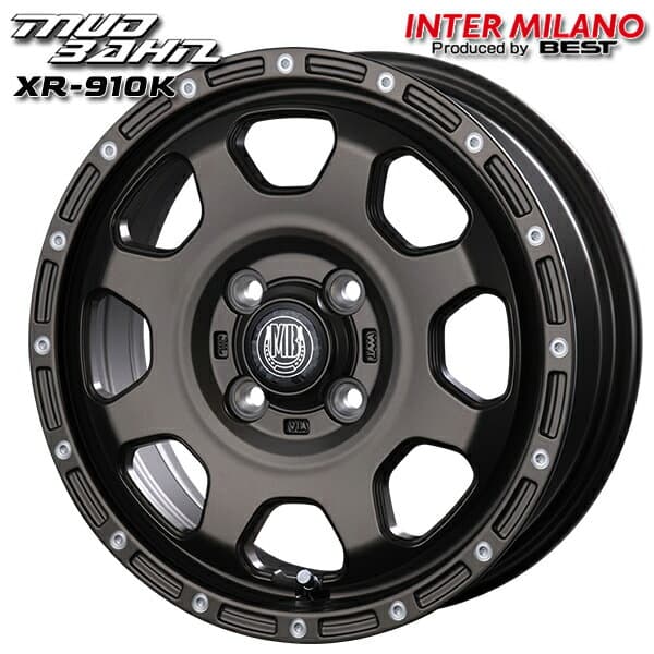 15インチ 4.5J 4H100 +45 インターミラノ マッドバーン XR-910K MBR/PP（マットブロンズ/ピアスポリッシュ） アルミホイール単品 4本（1台分）送料無料 個人宅発送不可