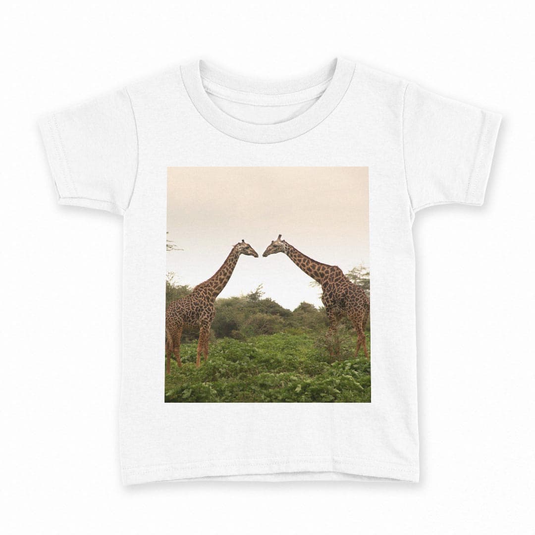 tシャツ キッズ 半袖 白地 デザイン 90 Tシャツ ティーシャツ T shirt 011290 動物　アニマル　きりん