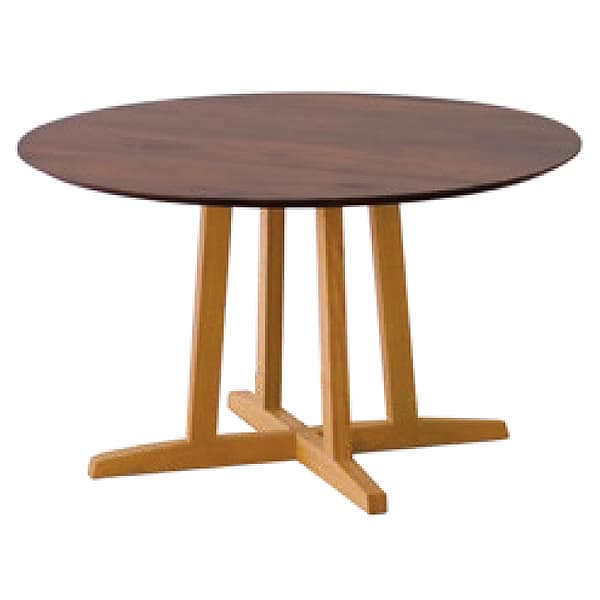 円形テーブル＋X脚SET ダイニングテーブル 天然木 ウォールナット天板＋オーク脚SET 定番サイズφ120cm 別注φサイズ???cm 木製 テーブル 円形テーブル ラウンドテーブル ブラウン 家具 A Stage A-stage エーステージ【表示価格はφ120cm】