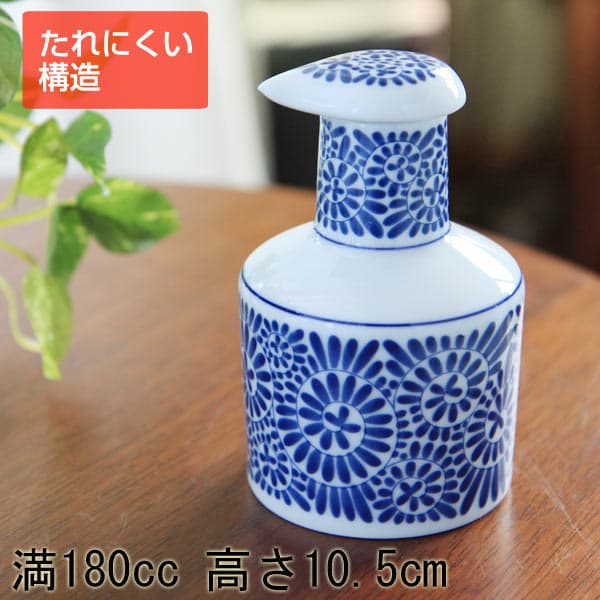 【1月末入荷予定】【醤油さし/汁次】タコ唐草(青)醤油差し【たれにくい】【満了180cc/高さ10.5cm×直径6.6cm/波佐見焼/日本製】