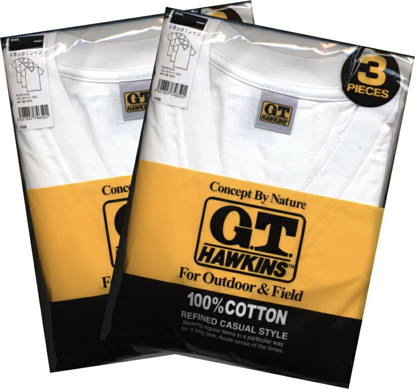 【グンゼ】【定番】GUNZEグンゼ 【G.T.HAWKINS　GTホーキンス】(1パック3枚入り×2セット）(V首Tシャツ　3枚組だからお得！ グンゼ　紳士肌着VネックTシャツ　HK15153