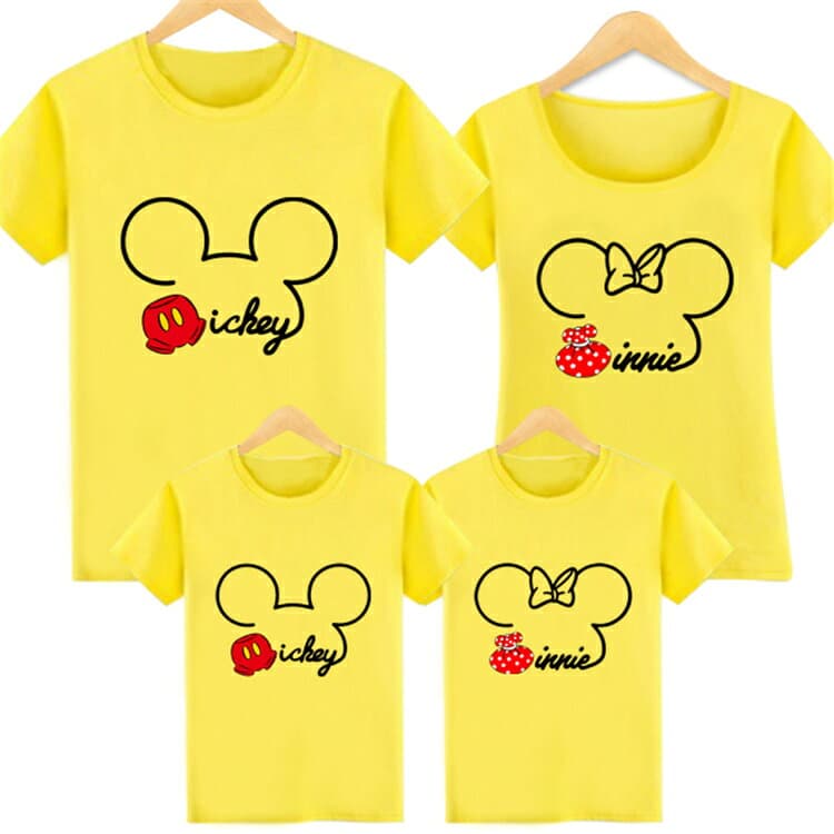 親子服 親子ペアルックカップルTシャツミッキーの耳t シャツレディースママと娘 おそろい服 親子服 家族お母さん子供　父と息子　お揃い服 家族 男の子 女の子キッズ服 子供服 撮影 旅行 プレゼント　8色 大きいサイズ thumbnail 3