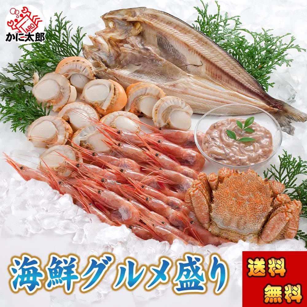 送料無料 海鮮グルメ盛りセット 毛ガニ エビ ホタテ ホッケ イカ塩辛 福袋 海鮮セット 詰め合わせ 毛蟹 毛がに カニ かに 蟹 えび 蝦 ほたて 帆立 ほっけ いか 塩辛 北海道 海鮮 グルメ 通販 お取り寄せ 贈答用 ギフト お歳暮