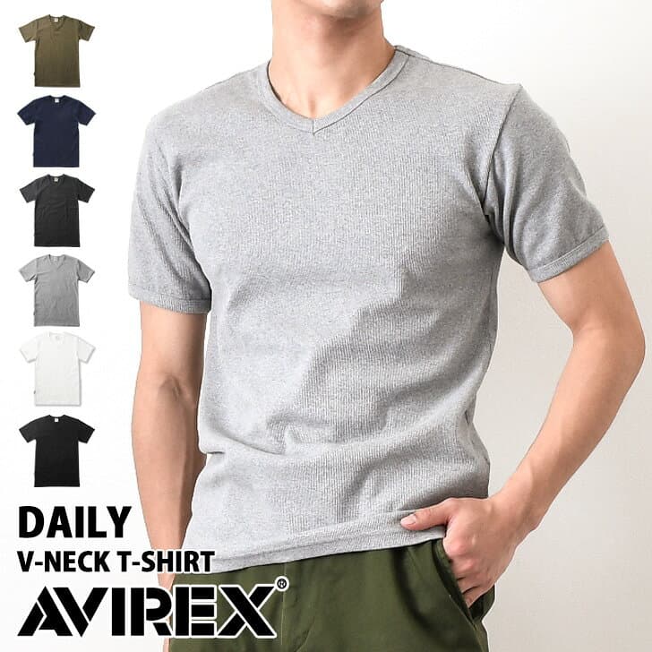＼本日店内EVENT／ POINT 送料無料 AVIREX Tシャツ アビレックス デイリー Tシャツ メンズ 半袖 Vネック avirex アヴィレックス 6143501 617351 7834934008 7835934005 インナー ブランド 厚手 カットソー シンプル 無地 かっこいい クーポン対象外 メール便