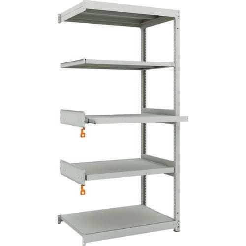 【送料別途】【直送品】TRUSCO スチールラック M1.5型軽中量棚 860X595X1800 スライド2段 連結 M1.5-6363M2B