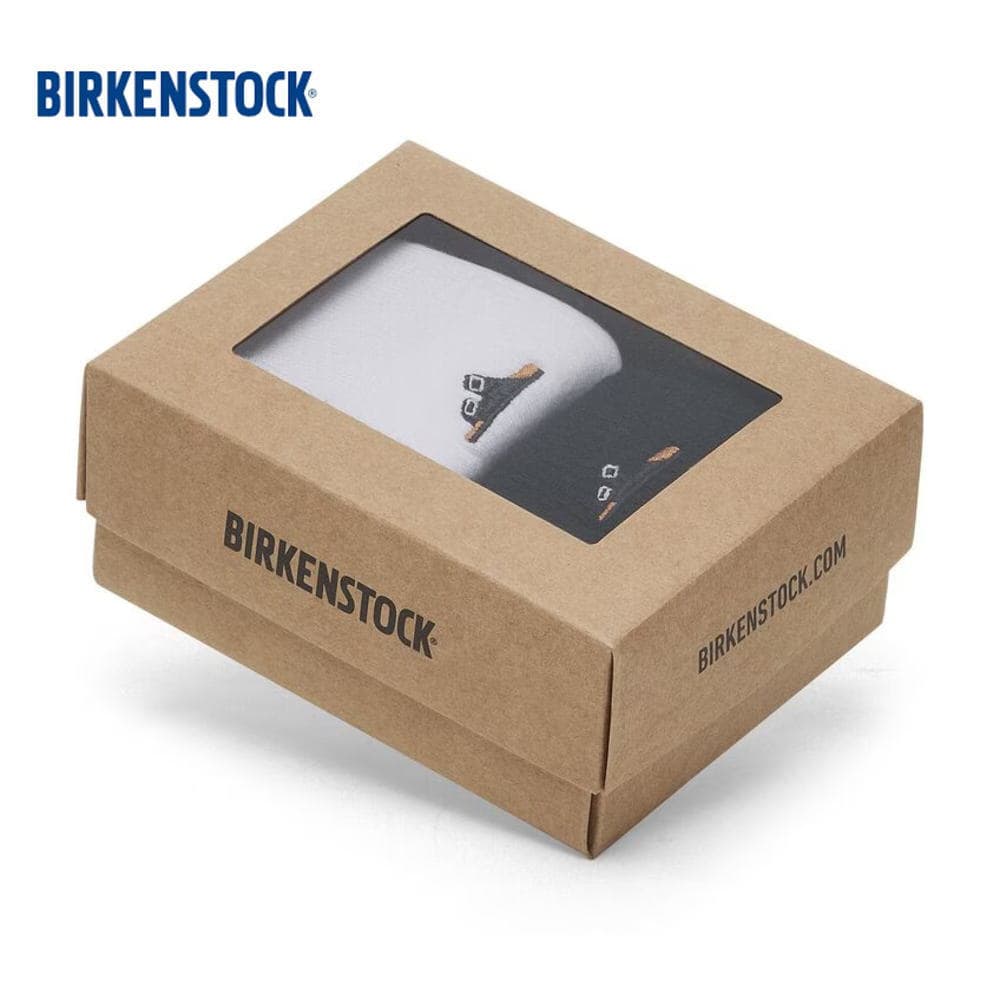 ［返品交換不可］ビルケンシュトック BIRKENSTOCK メンズ ギフトボックス Men’s Gift Box コットン リブ ソックス2足組 ホワイト ブラック 1029849【GJON】