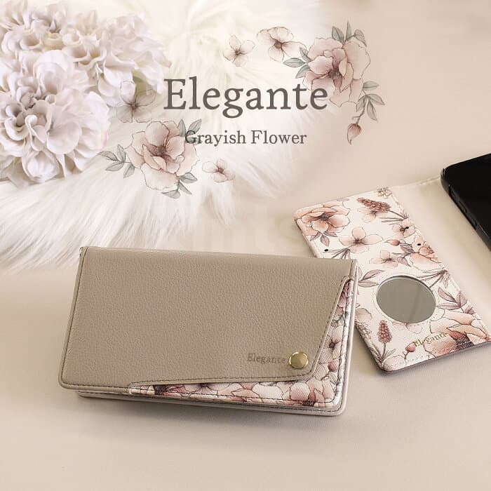 【15%OFF_秋いこクーポン】公式 Elegante Grayish Flower スマホケース 手帳型 全機種対応 iPhone18 Pro ケース iPhone17 air 17e 16e 16 pro max 15 plus se ケース google pixel 11 10a xperia 10 1 viii vii galaxy s26 a57 5g カバー AQUOS wish6 sense10 R11 携帯ケース thumbnail 2