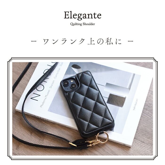 【クーポンで20%OFF】【楽天1位】公式 Elegante キルティング iPhone18 Pro ケース iPhone17e 17 18 pro max air iPhone16e 16 plus ケース iPhone15 ケース iPhone14 13 12 11 iPhone se 第3世代 カバー スマホケース スマホショルダー カード収納 ミラー スタンド TJ thumbnail 2