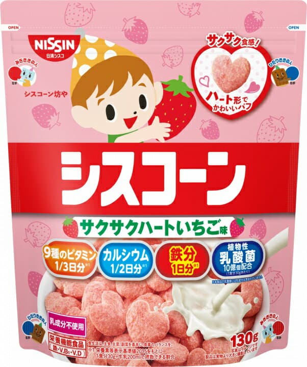 日清シスコ シスコーン サクサクハート いちご味 130g