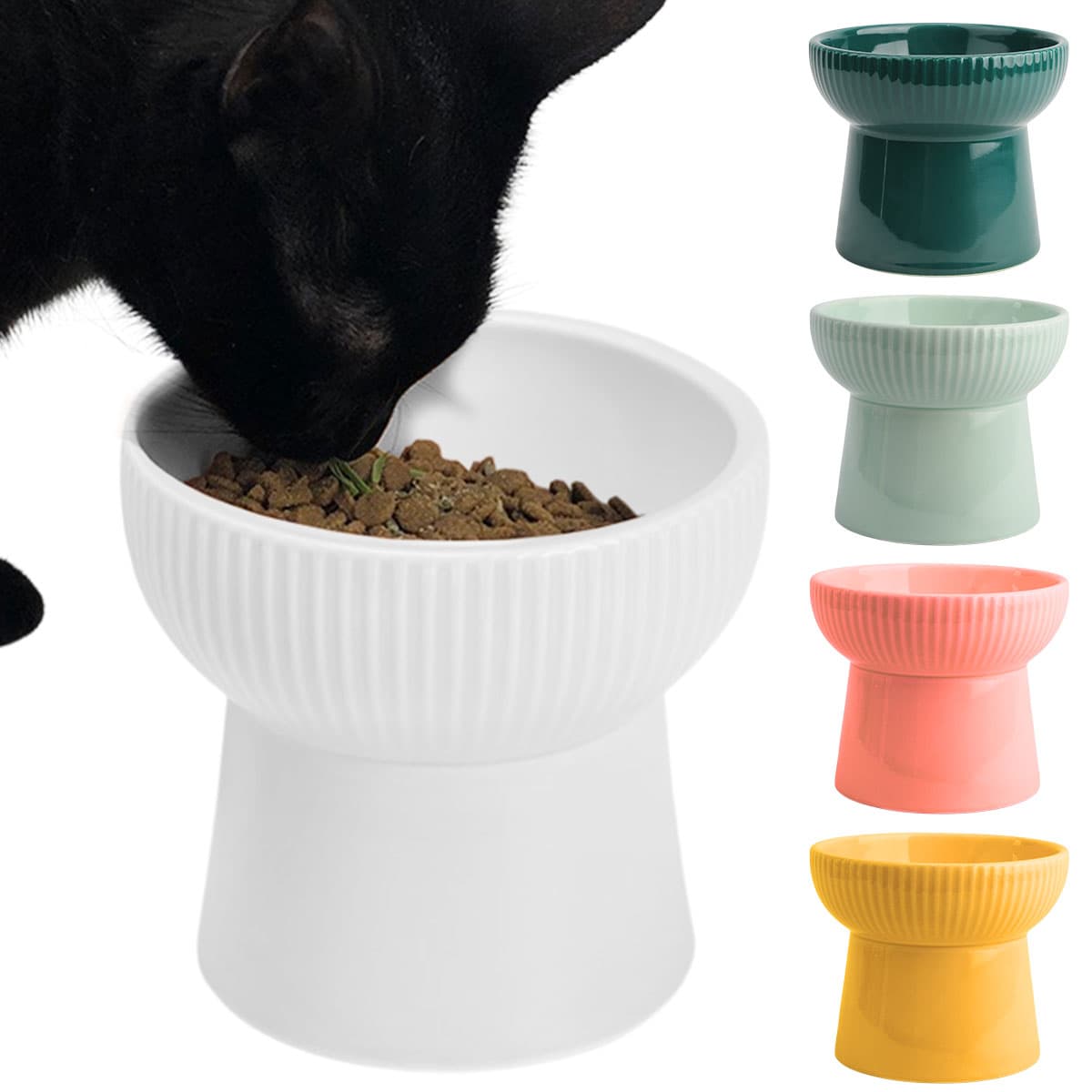 【20%OFFクーポン&DEAL10%還元】猫 餌入れ 陶器 猫 食器 陶器 フードボウル 犬 犬用 餌入れ スタンド 脚付 食べやすい エサ入れ おしゃれ 猫用 ねこ 鳥 インコ オウム ウォーターボウル 水入れ 水飲み セラミック 子猫 ご飯 皿 食器台 ペット食器 餌皿 ペット用食器 高さ