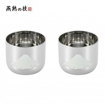 燕熟の技 感温ぐい呑み 赤富士 2PC EJG-500