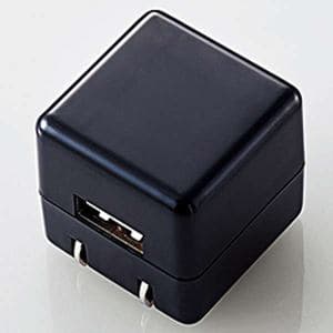 【納期約7〜10日】【お一人様1点まで】ELECOM エレコム AVS-ACUAN007BK キューブ型AC充電器(DAP用・長寿命・1A) ブラック AVSACUAN007BK