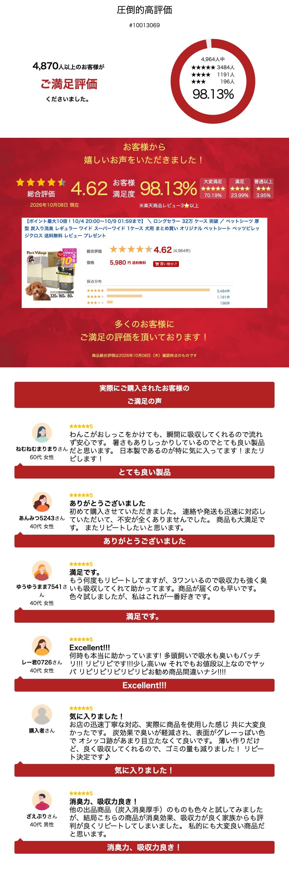 【ポイント最大10倍！10/4 20:00〜10/9 01:59まで】 ＼ ロングセラー 32万 ケース 突破 ／ ペットシーツ 厚型 炭入り消臭 レギュラー ワイド スーパーワイド 1ケース 犬用 まとめ買い オリジナル ペットシート ペッツビレッジクロス 送料無料 レビュー プレゼント thumbnail 3