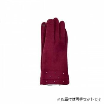 婦人用手袋 アクリルジャージ スパンコール (スマホ対応) ローズ(1) 002352724