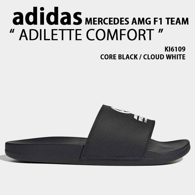 adidas originals アディダス サンダル MERCEDES AMG F1 TEAM ADILETTE COMFORT KI6109 シューズ メスセデスAMG ペトロナス F1チーム アディレッタコンフォート BLACK WHITE ブラック ホワイト メンズ レディース【中古】未使用品