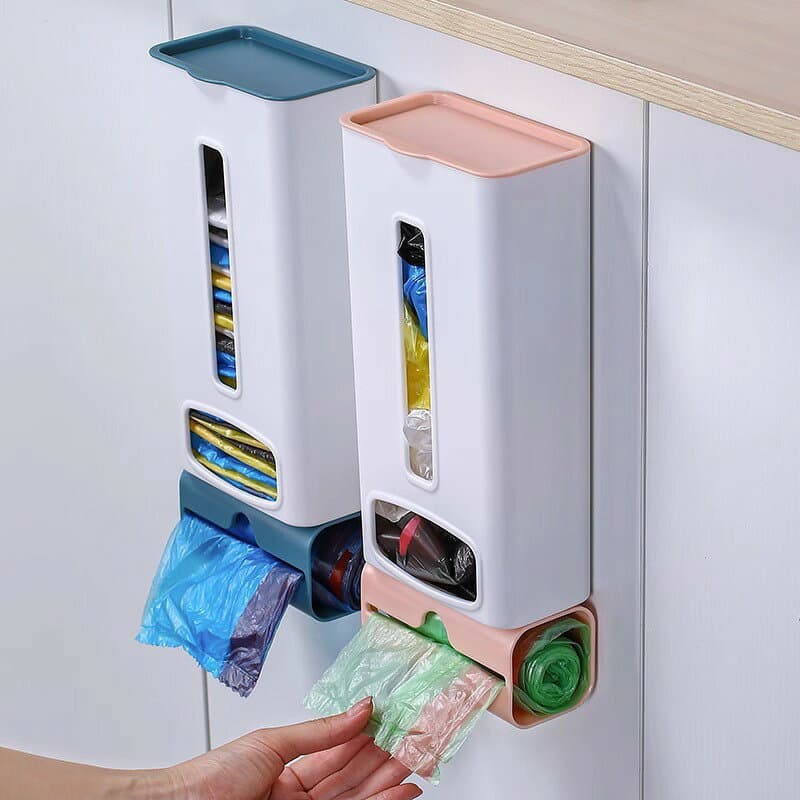 送料無料 レジ袋ストッカー ゴミ袋ストッカー ポリ袋入れ ゴミ袋入れ 壁掛け収納 壁面収納 収納ケース 取り出し簡単 粘着式 ビニール袋ホルダー 整理ボックス 日用品雑貨 キッチン 台所 洗面所 トイレ ストッカー 便利グッズ シンプル 白 ピンク 青 ネイビー thumbnail 2