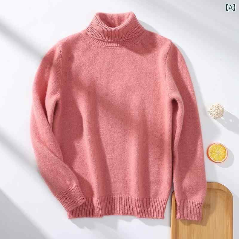 子供服 タートルネック ニット 7本 針の 厚手 子供用 100 % カシミヤセーター ハイネックの 男の子用 ビッグ チャイルド ウール セーター 女の子用