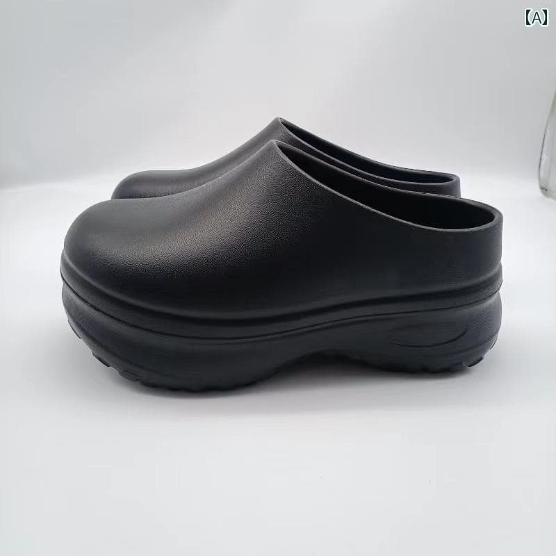 料理 キッチン 滑り止め シューズ アメリカ 高級 オーダー レディース ミュール シェフ シューズ 厚底 高めの アウター イン ソフト リバウンド つま先 スリッパ