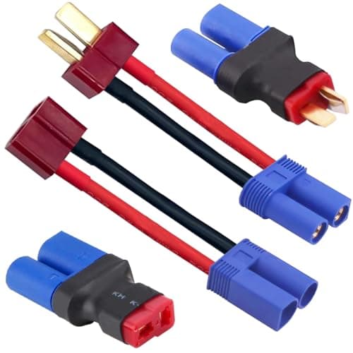Tプラグ から EC5 オス メス コネクタ アダプタ EC5からTプラグアダプタ 12ゲージ 5CMワイヤ RC Lipoバッテリー充電器 RCカートラック ドローン用 2ペア 送料無料