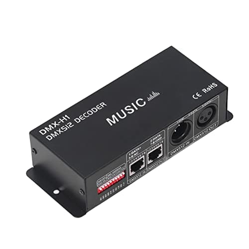 DMX512デコーダー DMX 512 LEDデコーダーコントローラー RGBデコーダー 4チャンネル ドライバー RGBW LEDストリップライト DC12V ～ 24V 英語 マニュアル付き スタジオ レコーディング機器 (チャネルあたり8A)