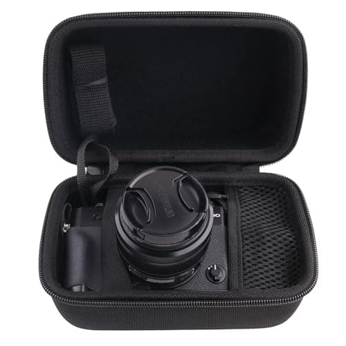 富士フイルム FUJIFILM X-T50 X-T5 X-T30 II X-T30 X-T10 X-T20 ミラーレス一眼カメラ 保護ケース 収納ケース 持ち運び 保護カバー 耐衝撃 保護 キズ防止 収納 キャリングケース 代替品 社外品 (15-45レンズに適しています) (黒)