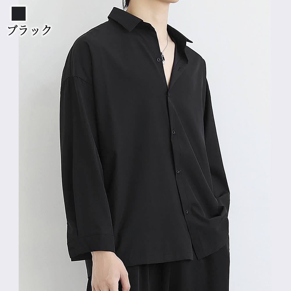 シャツ メンズ ハンサム無地シャツ カジュアル 黒 しわになりにくい 仕事 肌着 長袖 スーツ 派手 フランネル おしゃれ インナー 襟付き あったか 暖かい ネルシャツ 大きいサイズ 白 オシャレ 春 オフィス 冬 フォーマル 秋 ビジネス ドルマン ブランド 厚手 thumbnail 3
