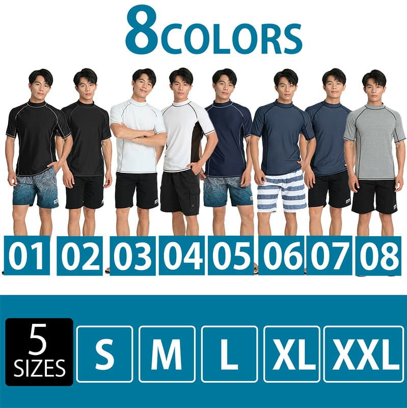 【まとめ買いクーポン配布中】 ラッシュガード メンズ 半袖 シャツ uvカット upf50+ tシャツ 水着 大きいサイズ uv 紫外線対策 体型カバー 夏 プール 海 海水浴 サウナ サーフィン シュノーケリング マリンスポーツ おしゃれ 水陸両用 吸水速乾 通気性 耐塩素 thumbnail 2