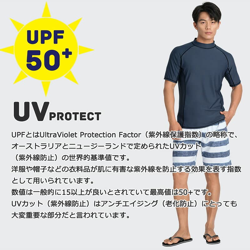 【まとめ買いクーポン配布中】 ラッシュガード メンズ 半袖 シャツ uvカット upf50+ tシャツ 水着 大きいサイズ uv 紫外線対策 体型カバー 夏 プール 海 海水浴 サウナ サーフィン シュノーケリング マリンスポーツ おしゃれ 水陸両用 吸水速乾 通気性 耐塩素 thumbnail 3