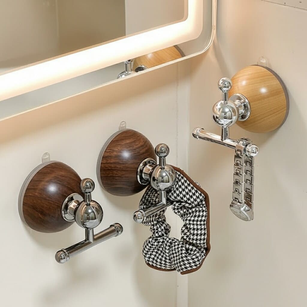 吸盤フック プラスチック モダン シンプル ウォールナット色 ミルクシルバー ピンクミルク ミルクグリーン ミルクブルー 最大耐荷重 3kg 1パック 玄関ドア 浴室 トイレ 用途