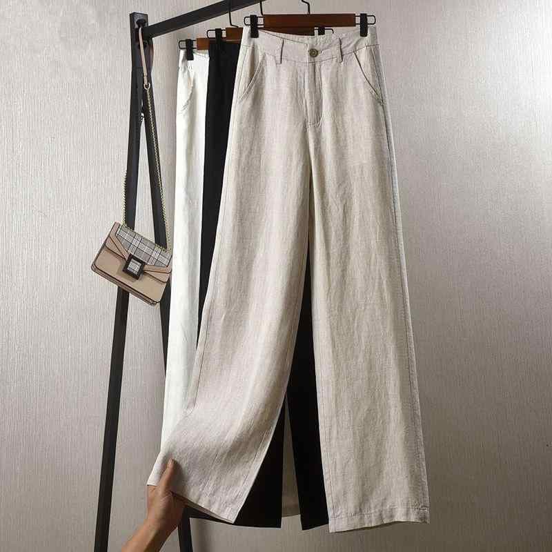秋コーデ レディース ファッション 麻 ワイドレッグ パンツ 薄手 コットン リネン ハイウエスト カジュアル ストレート