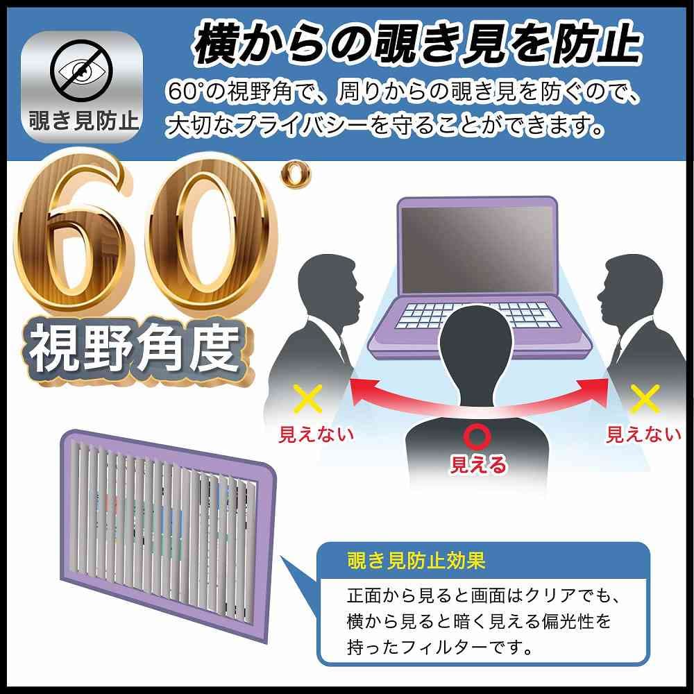 【お買い物マラソンポイント2倍】 EPSON Endeavor NL2100E / DL2100 覗き見防止 プライバシーフィルター 【 タブ・粘着シール式 】 ブルーライトカット 保護フィルム 反射防止 thumbnail 2