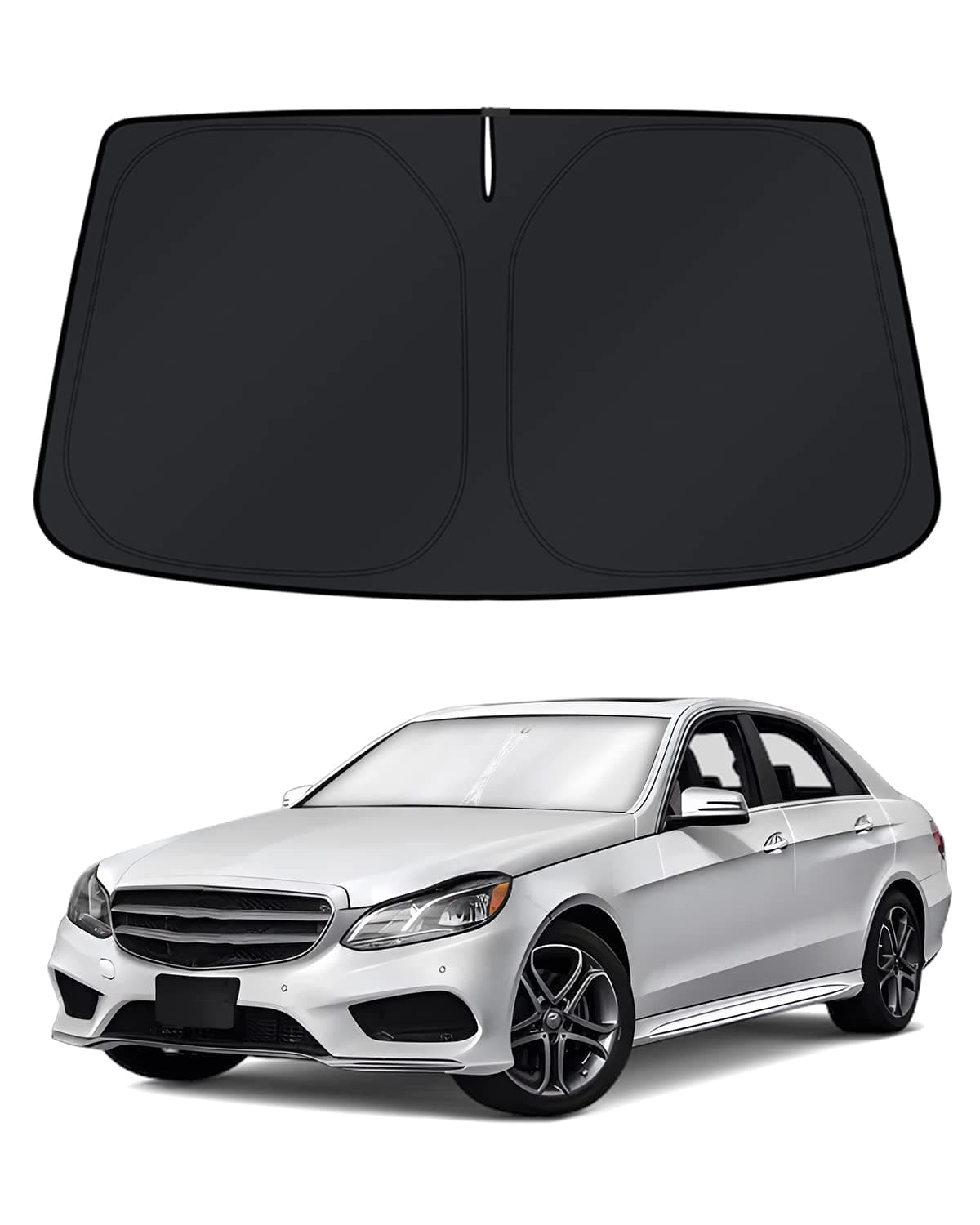 フロントガラスサンシェード メルセデスベンツ Eクラス 2010-2016年用 ウィンドウシェード サンバイザーカバー 折りたたみ式 紫外線をブロック 車を涼しく保ちます