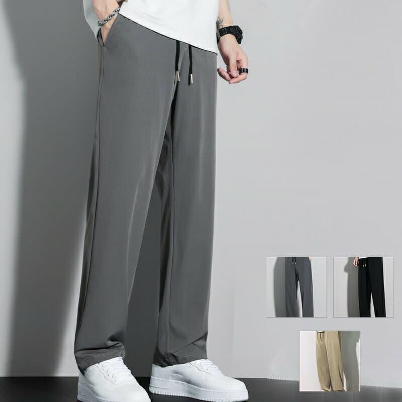 アイスシルクパンツ パンツ メンズ 薄手 夏 接触冷感 冷感パンツ チノパン ロングパンツ ゆったり 長ズボン ひんやり 冷感 涼感 パンツ アイスシルク ズボン チノパン 無地 送料無料