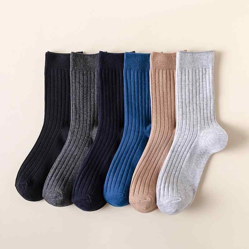 靴下 メンズ 男性用 紳士 ビジネス ソックス 中筒丈 コットン 綿 混紡 無地 リブ編み ブラック グレー ネイビー シンプル 普段使い フォーマル シーズンレス