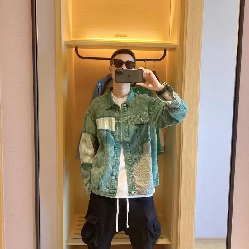 ジャケット メンズ 春秋 長袖 若者 流行 カジュアル 耐摩耗性 アウター 緑 黒