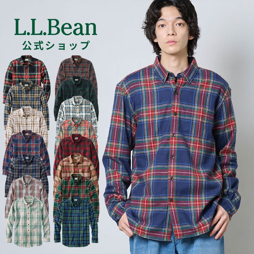 【公式】エルエルビーン スコッチ プラッド フランネル シャツ｜フランネルシャツ ネルシャツ メンズ アウトドア ブランド 長袖 カジュアル チェック チェックシャツ トップス 長袖シャツ L.L.Bean LLBean llビーン llbeen 綿100% 襟付き ボタン 綿シャツ メンズファッション