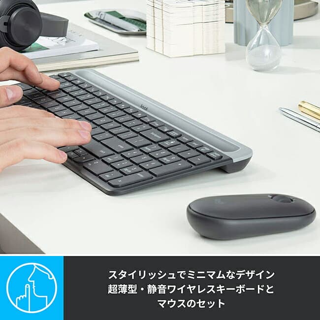 ロジクール スリムコンボ MK470 静音 ワイヤレスマウス キーボード セット 超薄型 USB接続 テンキー 無線 Windows Chrome Surface MK470GR MK470OW MK470RO 国内正規品 2年間無償保証 thumbnail 2