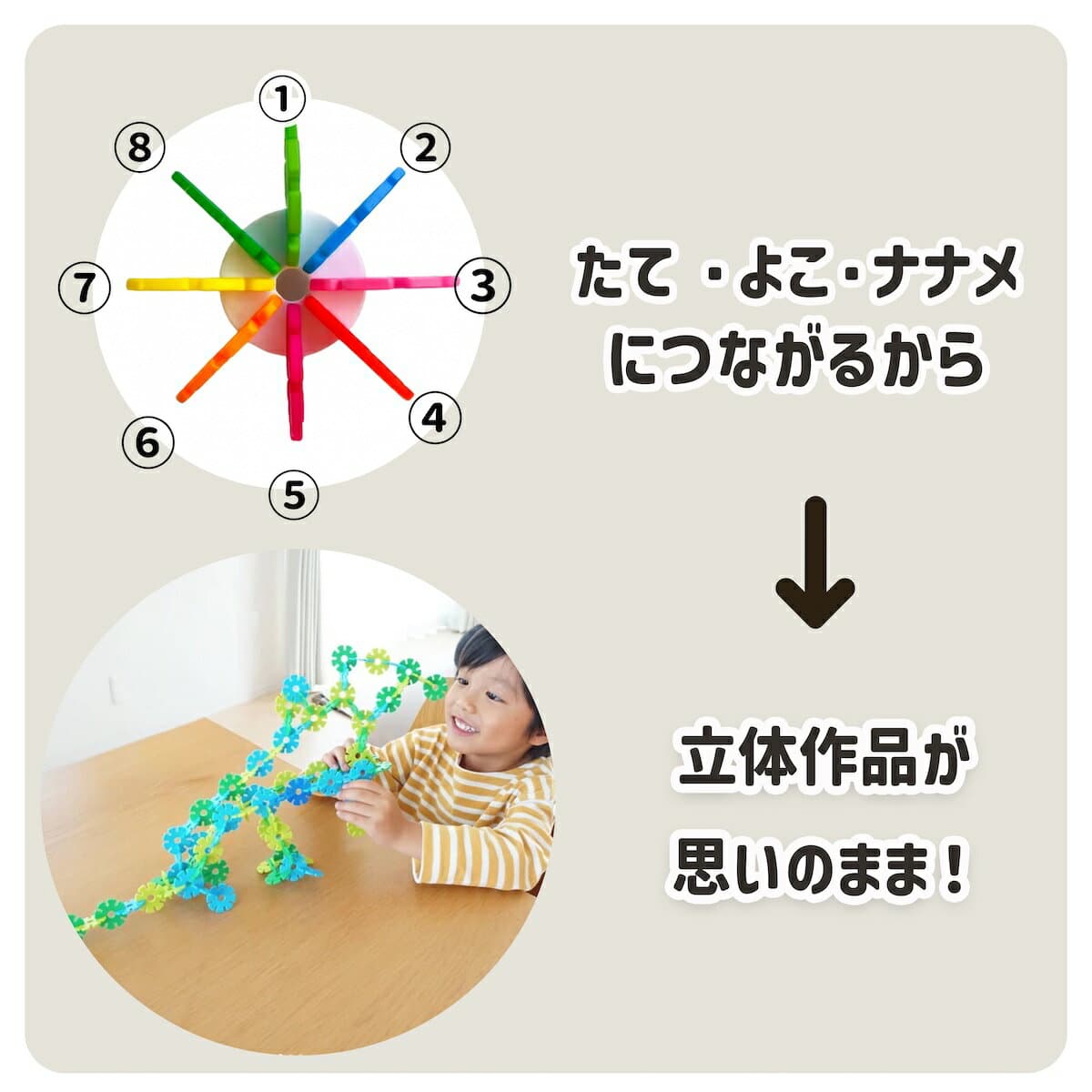 グッドトイ受賞 【特別クーポン】 ジスター 天才のはじまり | 知育玩具 ブロック おもちゃ 知育 紐通し 3歳 4歳 5歳 6歳 7歳 8歳 男の子 女の子 モンテッソーリ プレゼント 子供 パズル 玩具 立体パズル フラワーブロック 遊び 保育 幼児 3才 4才 5才 6才 thumbnail 3