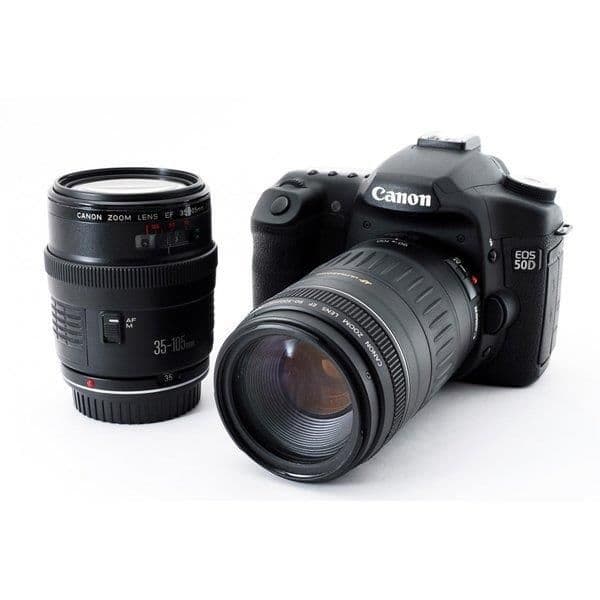 【中古】キヤノン Canon EOS 50D 標準&超望遠ダブルズームセット 美品 本格一眼レフのイチ押しカメラ当店保証30日間 人気モデル 高画質 売れ筋