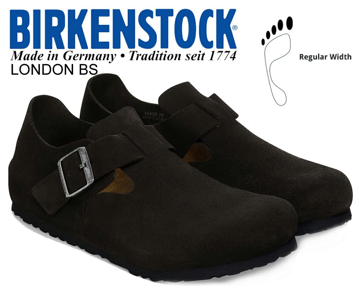 [ 15時までの注文で最短即日発送!! ] 【送料無料 ビルケンシュトック ロンドン BS レギュラー】BIRKENSTOCK LONDON BS(REGULAR FIT) BLACK 1028103 ブラック スエード レギュラーフィット メンズ ローシューズ