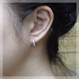 K18YG/PG/WG pt900【0.2ct】エタニティダイヤモンド フープピアス 中折れ［SIクラス］透明感溢れるダイヤモンドハートアンドキューピットプチ エタニティ ハーフエタニティ 母の日 ギフト シンプル【送料無料】 thumbnail 2