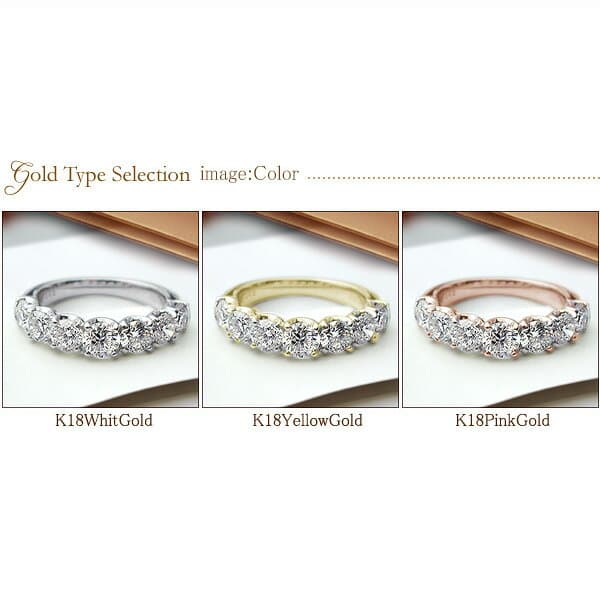 【完全無色透明Fカラー・高級仕様】K18YG/PG/WG【2.0ct】ダイヤモンド エタニティリング 指輪 グラデーション [SI〜VSクラス F〜Dカラー無色透明 GOOD〜VERYGOOD ] ハートアンドキューピット 2カラットグラデーションエタニティ 記念日 【送料無料】 thumbnail 2