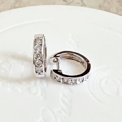 pt900 K18YG/PG/WG【0.2ct】ダイヤモンド エタニティ フープピアス フチ有エタニティ[SIクラス] 透明感溢れるダイヤモンド エタニティ 中折れ フープピアス 記念日 母の日 ギフト【送料無料】