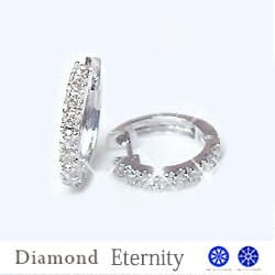 K18YG/PG/WG pt900【0.2ct】エタニティダイヤモンド フープピアス 中折れ［SIクラス］透明感溢れるダイヤモンドハートアンドキューピットプチ エタニティ ハーフエタニティ 母の日 ギフト シンプル【送料無料】