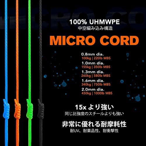 emma kites 100% UHMWPE 超高強度ポリエチレン繊維コード 1mm直径 x 31Mロール 155kg / 350lb強度 ウー thumbnail 2