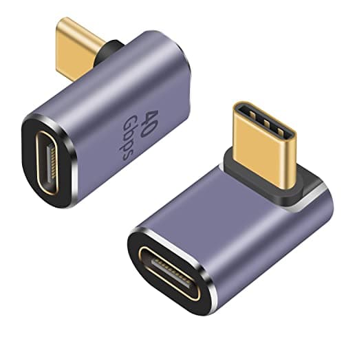 Poyiccot USB-C L字 変換アダプタ、USB C L字 アダプタ、40Gbps USB Type-C 変換アダプタ、L型 USB T