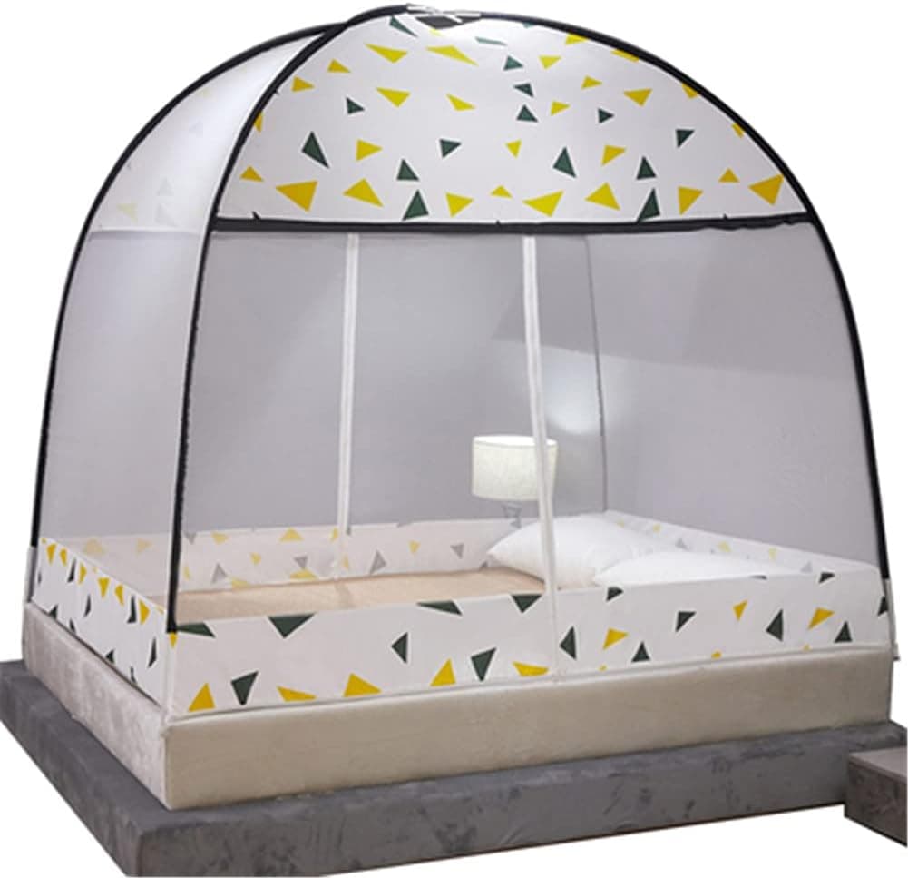 蚊帳 ワンタッチ 3秒組み立てキャンプ式蚊帳 ワンタッチ ベビー 大人 兼用 密度が高い 虫除け 蚊よけ ムカデ対策 折りたたみ 持ち運べる 収納便利 快適な安眠へ 取り付け簡単 (A-01 180c