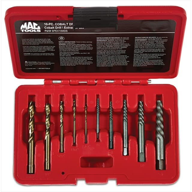 MAC TOOLS（マックツールズ） 10Pc.コンビネーション エクストラクター / コバルトドリル セット SPEX10MDS
